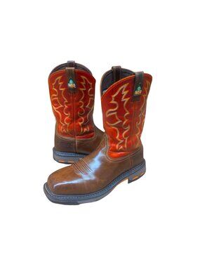 Men’s Ariat WorkHog Brown and Burnt Orange Composite Toe Work Boots 10.5 1001717